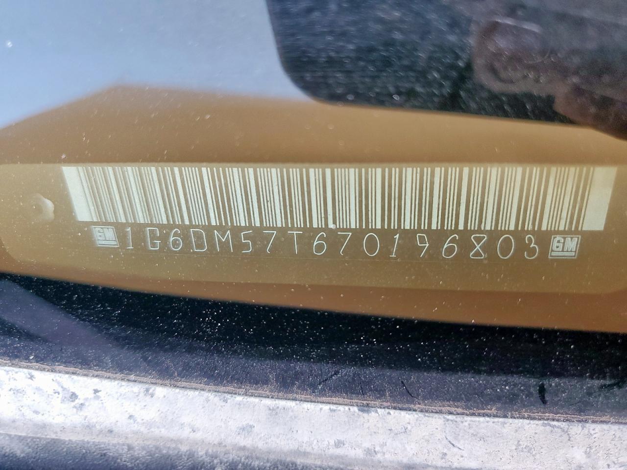 2007 Cadillac Cts VIN: 1G6DM57T670196803 Lot: 68873074