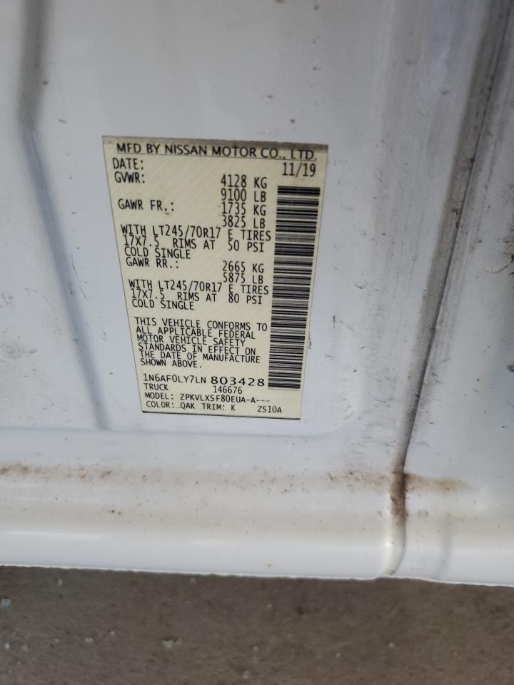 2020 Nissan Nv 2500 Sv VIN: 1N6AF0LY7LN803428 Lot: 62225255