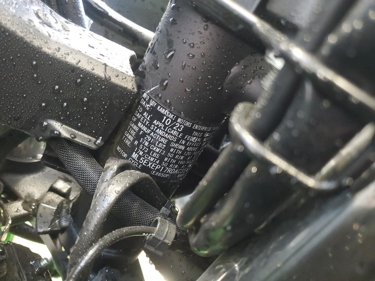 2024 Kawasaki Ex650 P VIN: ML5EXEP17RDAC3514 Lot: 55766865
