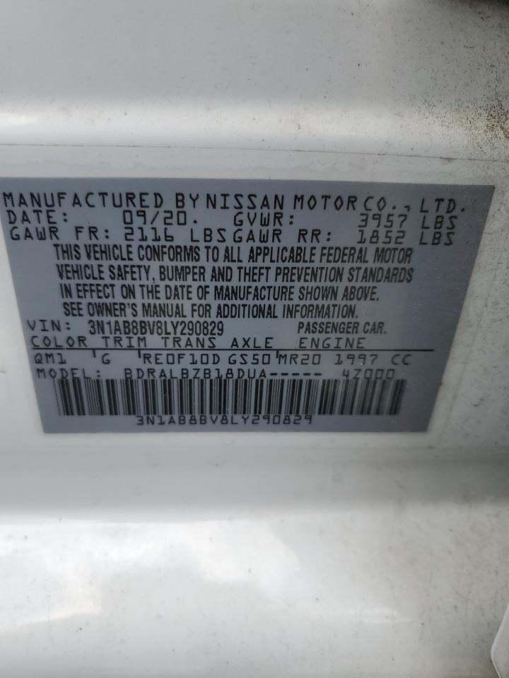 2020 Nissan Sentra S VIN: 3N1AB8BV8LY290829 Lot: 57307595