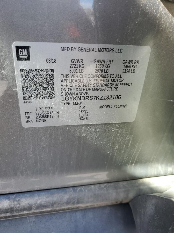 2019 Cadillac Xt5 Luxury VIN: 1GYKNDRS7KZ132106 Lot: 58081635