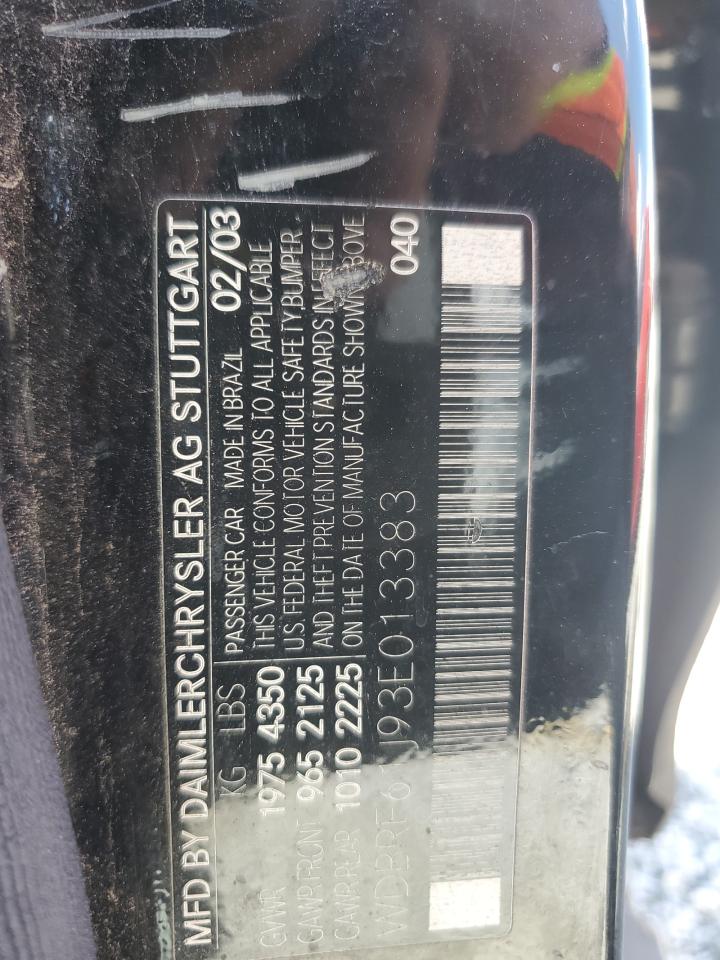 2003 Mercedes-Benz C 240 VIN: WDBRF61J93E013383 Lot: 55706845