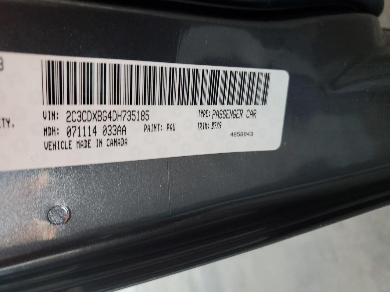 2013 Dodge Charger Se VIN: 2C3CDXBG4DH735185 Lot: 56763685
