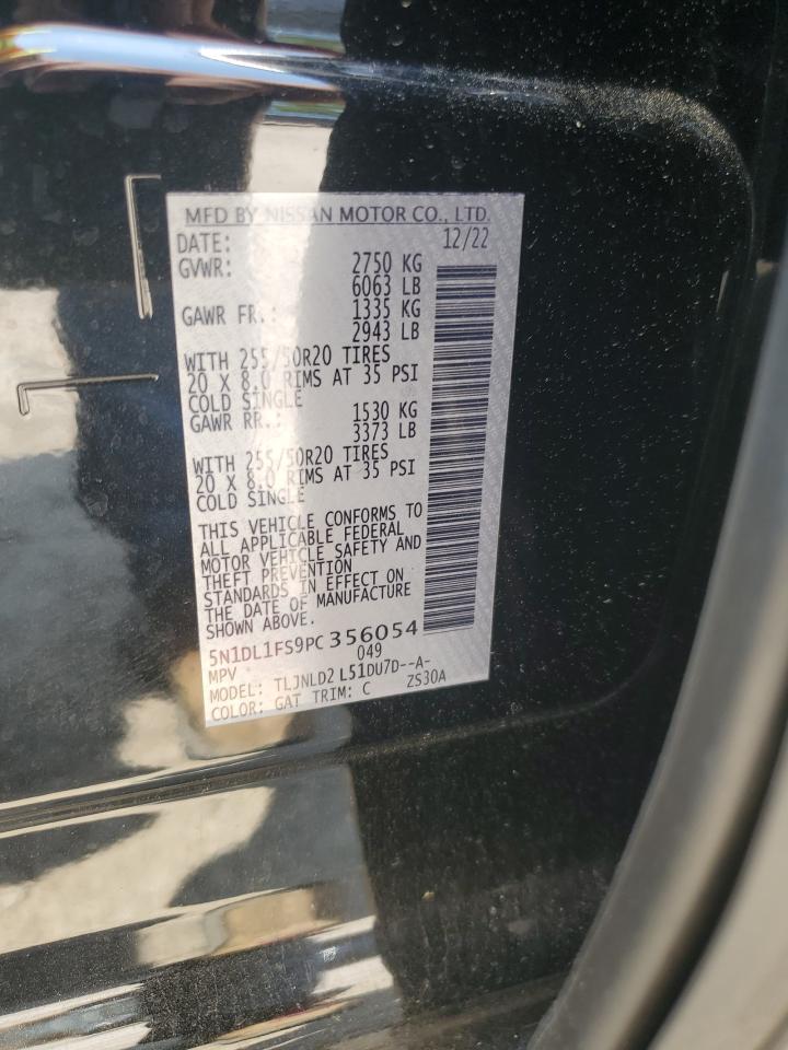 2023 Infiniti Qx60 Luxe VIN: 5N1DL1FS9PC356054 Lot: 56488525