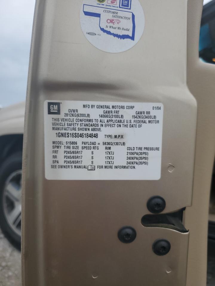 2004 Chevrolet Trailblazer Ext Ls VIN: 1GNES16S046184848 Lot: 55915795