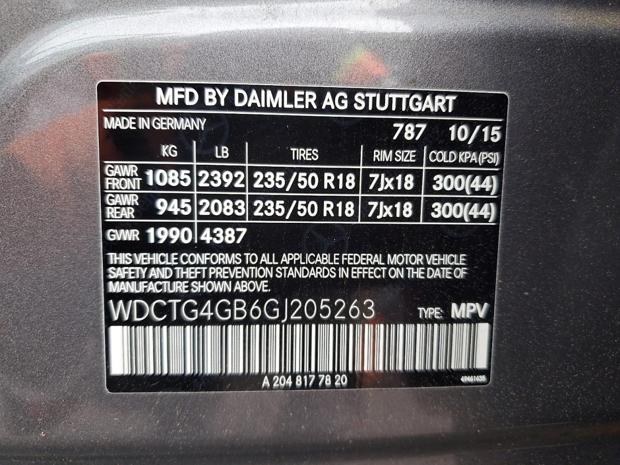 2016 Mercedes-Benz Gla 250 4Matic VIN: WDCTG4GB6GJ205263 Lot: 56913145