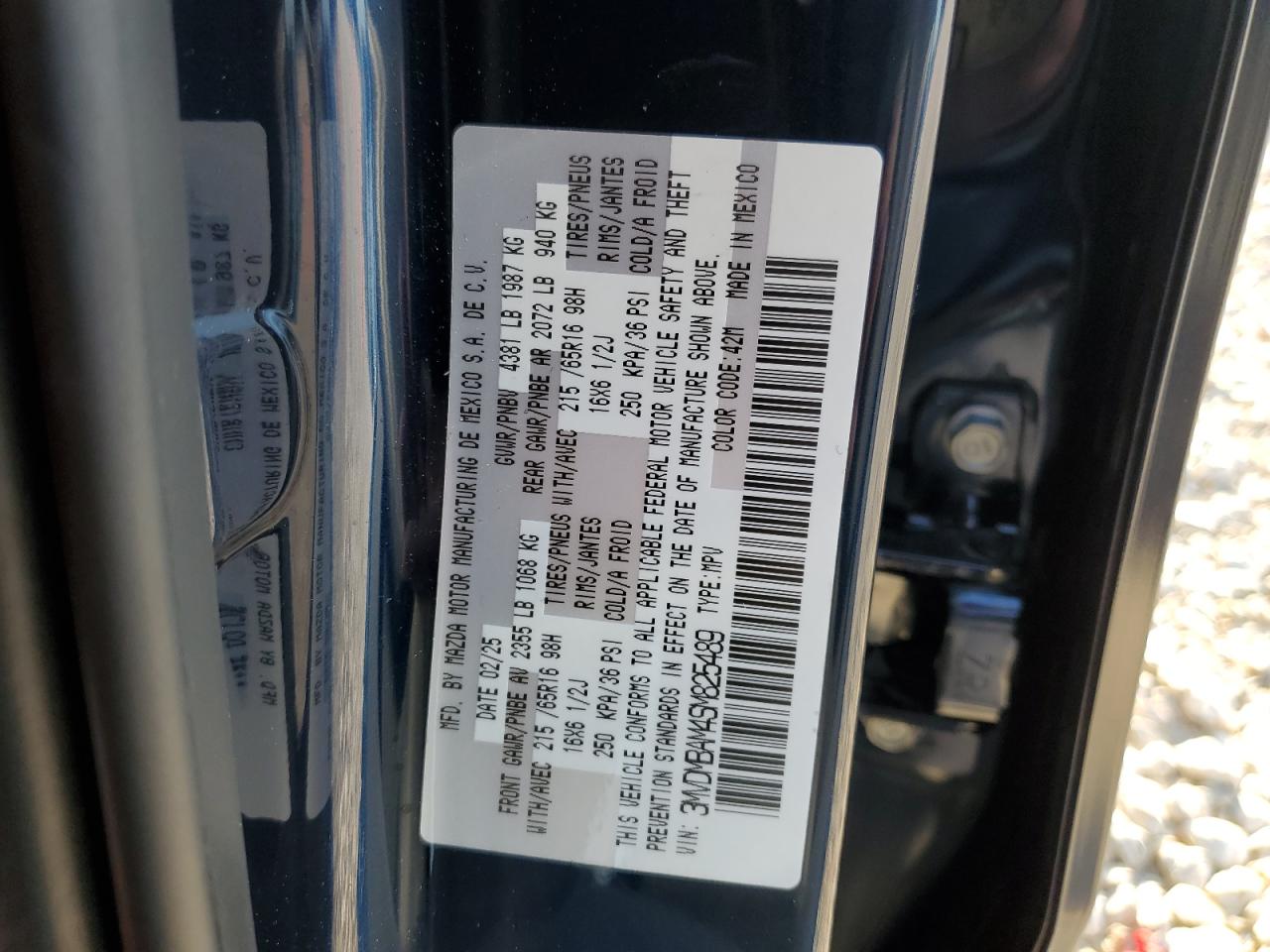 2025 Mazda Cx-30 VIN: 3MVDMBAM4SM825489 Lot: 56720645