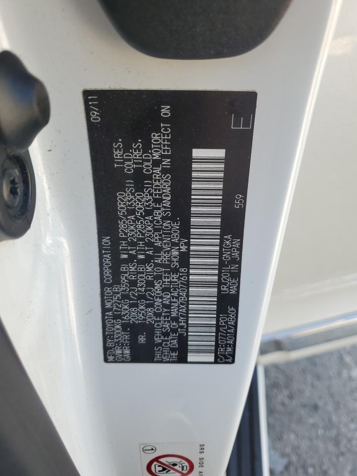 2011 Lexus Lx 570 VIN: JTJHY7AX7B4077618 Lot: 55992375
