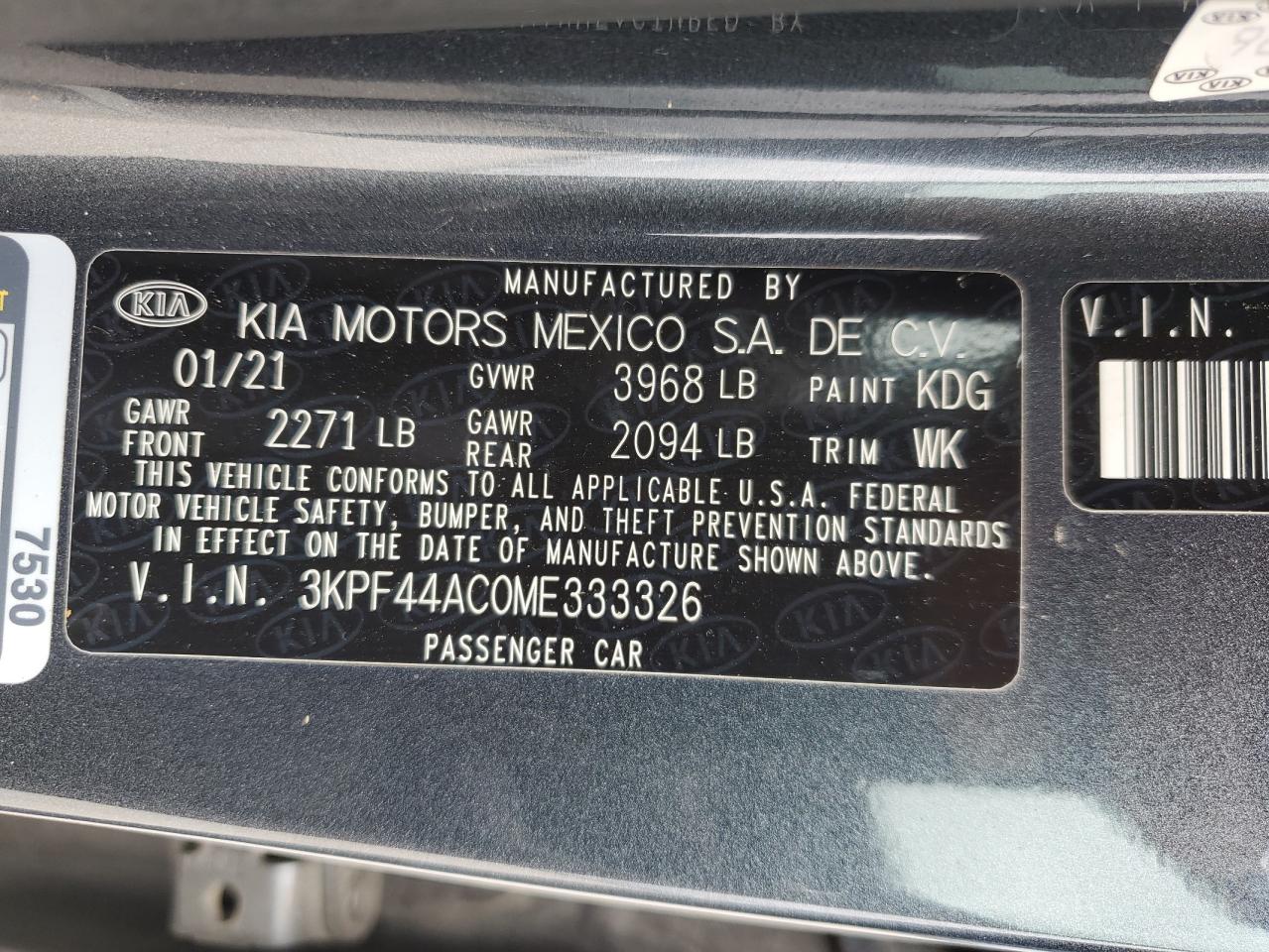 2021 Kia Forte Gt VIN: 3KPF44AC0ME333326 Lot: 56390615