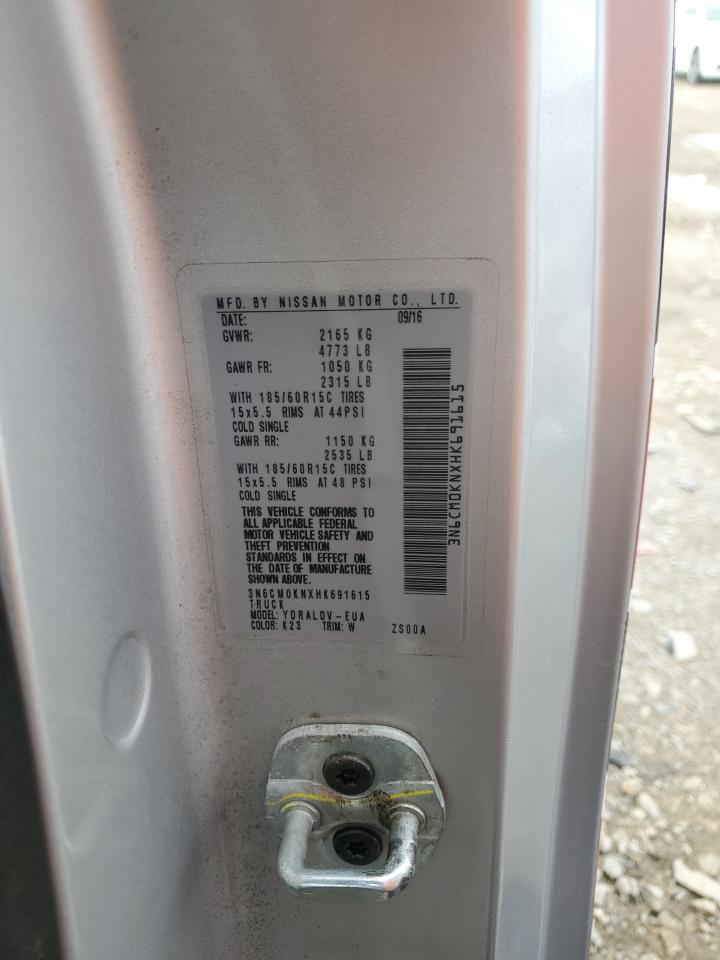 2017 Nissan Nv200 2.5S VIN: 3N6CM0KNXHK691615 Lot: 56648265