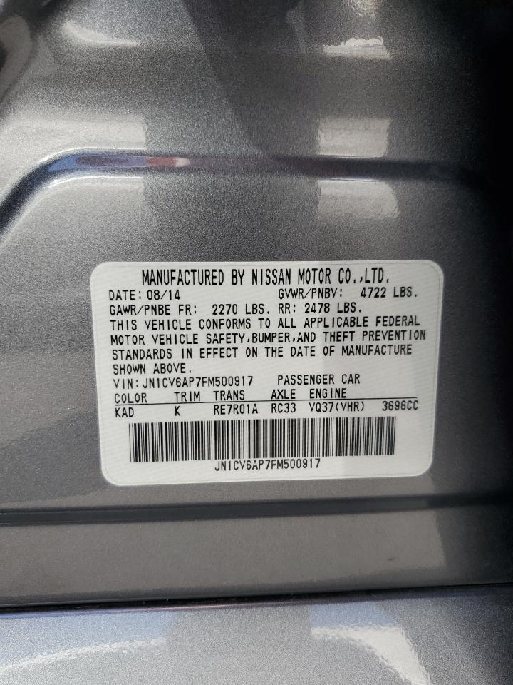 2015 Infiniti Q40 VIN: JN1CV6AP7FM500917 Lot: 58797685
