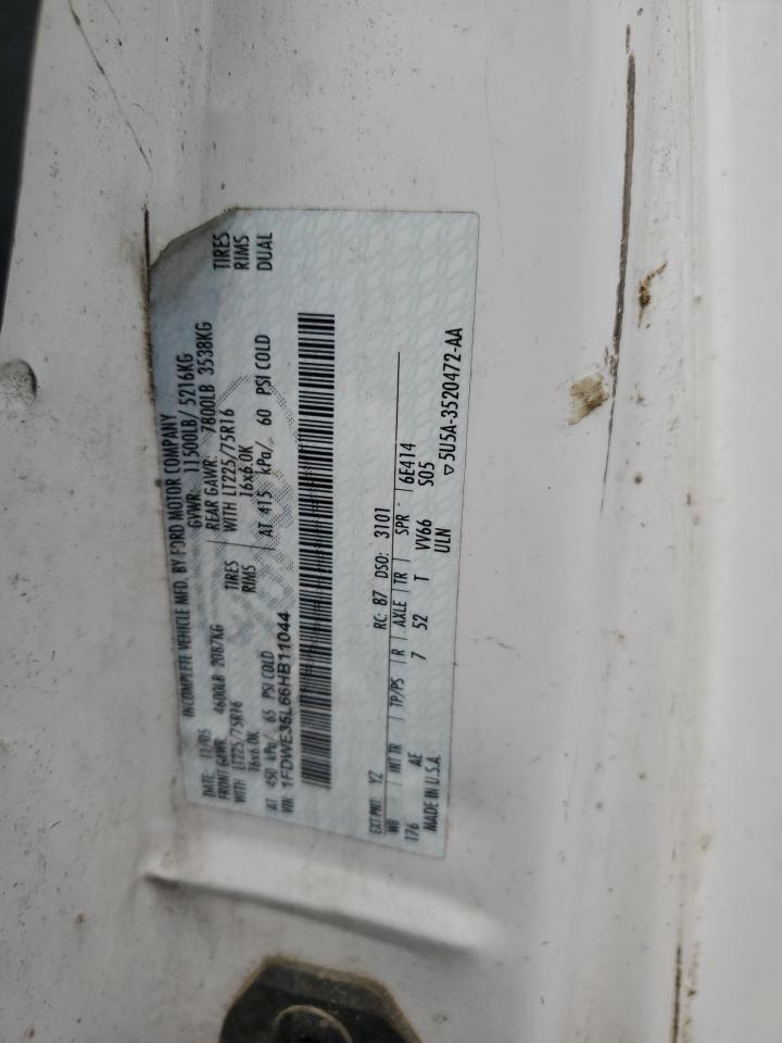 2006 Ford Econoline E350 Super Duty Cutaway Van VIN: 1FDWE35L66HB11044 Lot: 56570275