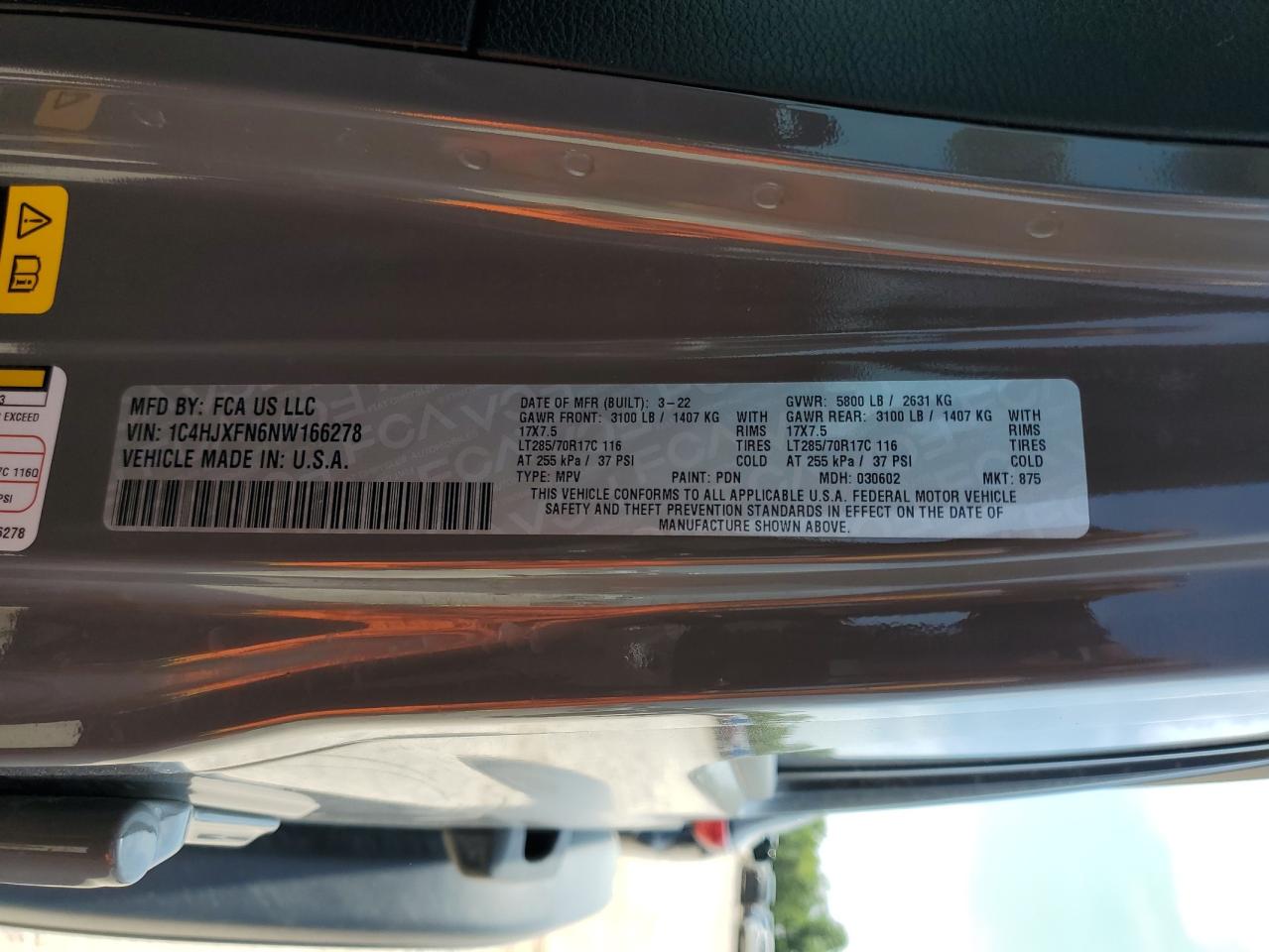 2022 Jeep Wrangler Unlimited Rubicon VIN: 1C4HJXFN6NW166278 Lot: 56745075