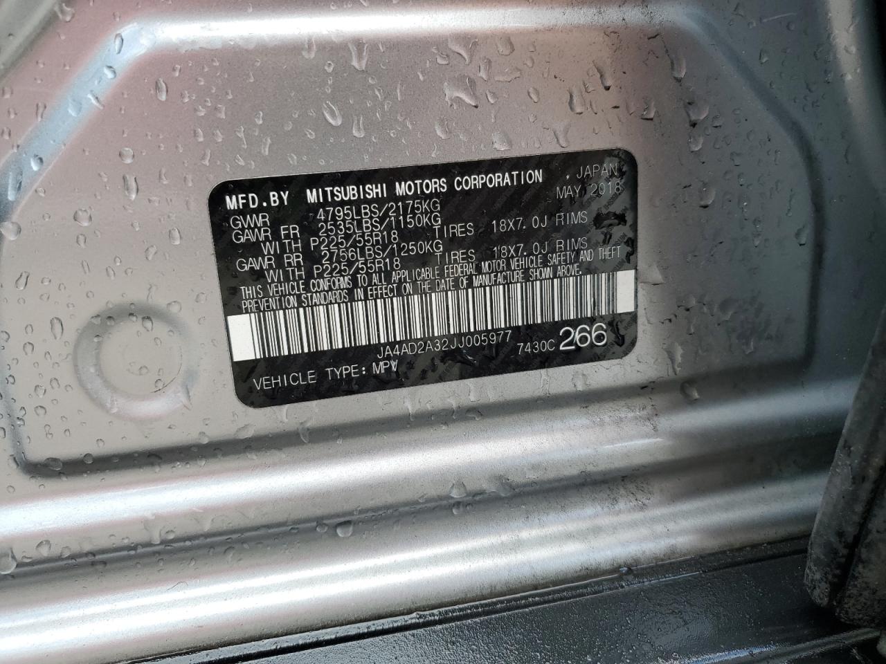 2018 Mitsubishi Outlander Es VIN: JA4AD2A32JJ005977 Lot: 56207915