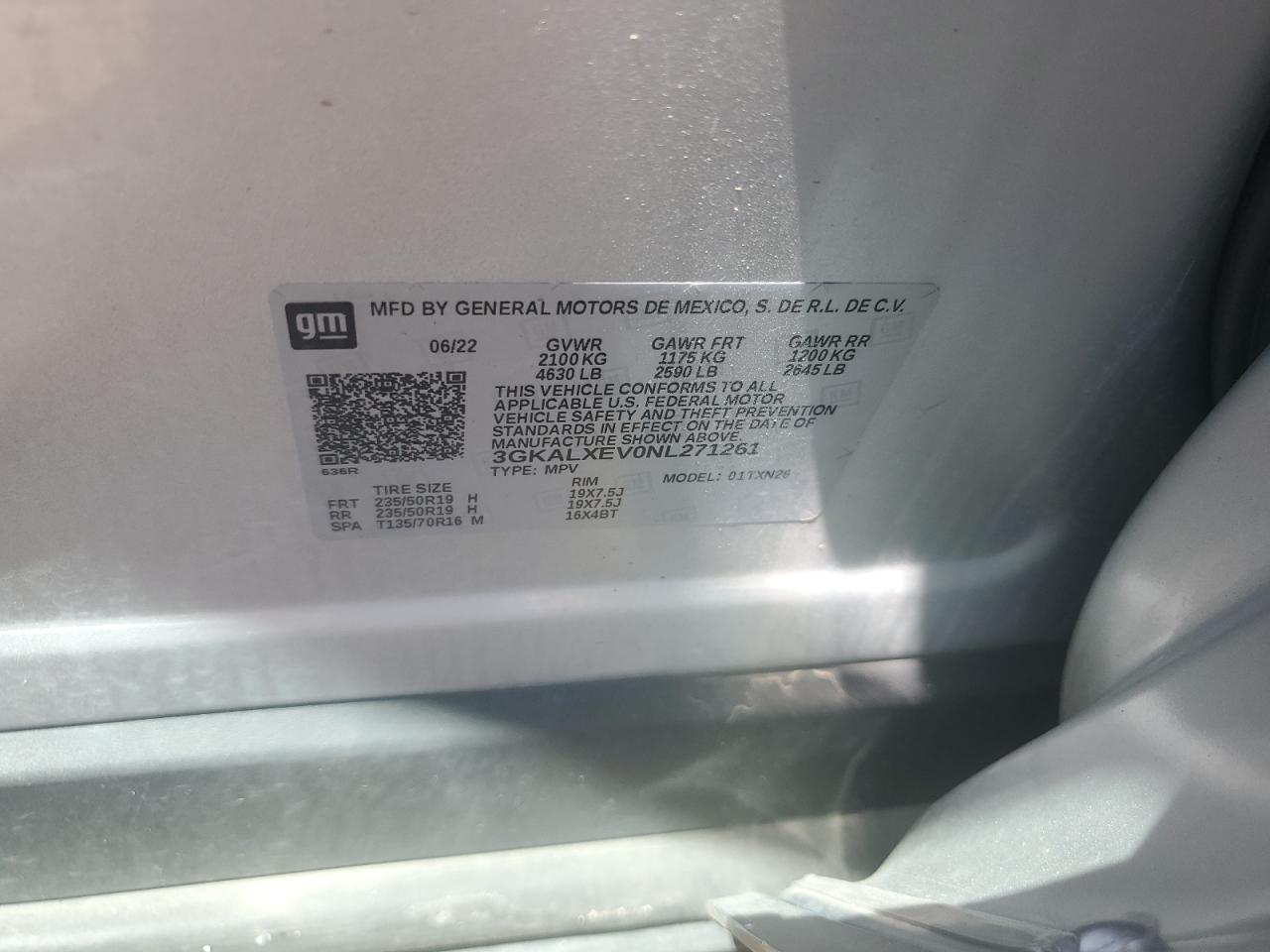 2022 GMC Terrain Denali VIN: 3GKALXEV0NL271261 Lot: 56183235