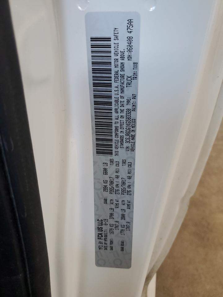 2019 Ram 1500 Classic Tradesman VIN: 3C6JR6DG1KG583320 Lot: 56514345