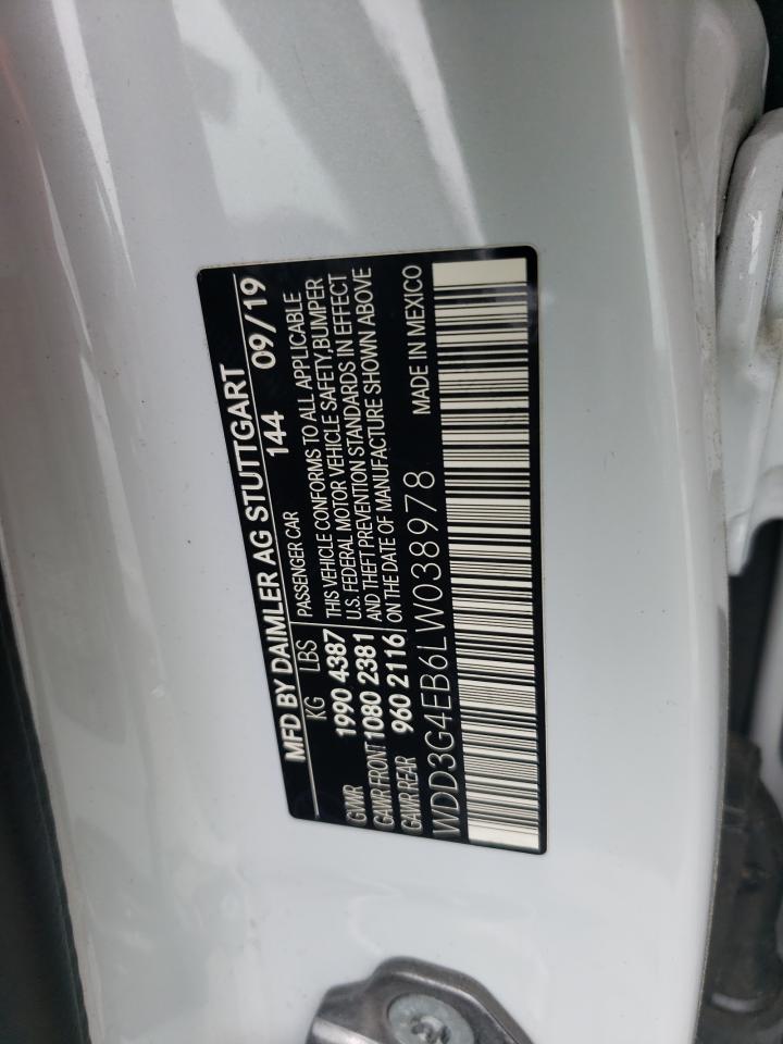 2020 Mercedes-Benz A 220 VIN: WDD3G4EB6LW038978 Lot: 58468865