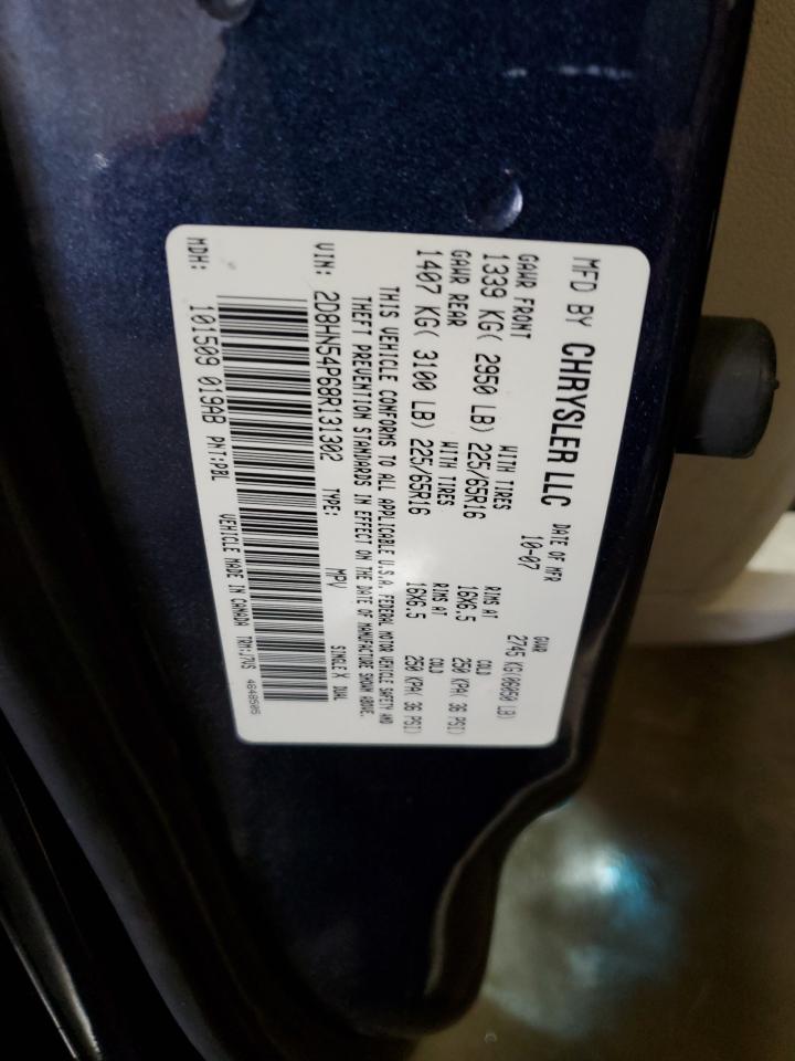 2008 Dodge Grand Caravan Sxt VIN: 2D8HN54P68R131302 Lot: 56783565