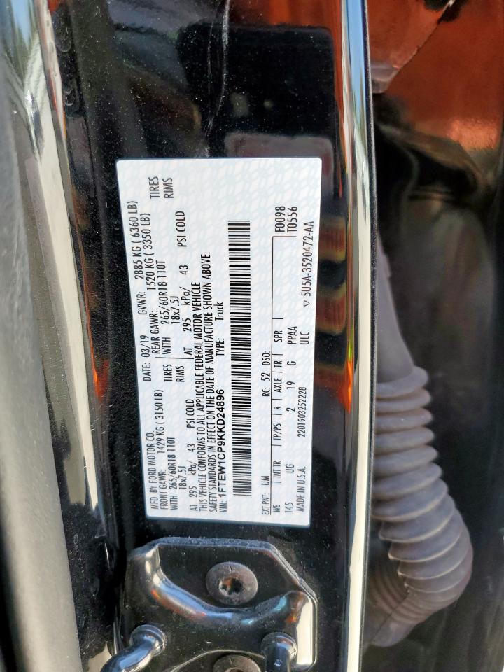2019 Ford F150 Supercrew VIN: 1FTEW1CP9KKD24896 Lot: 57035225