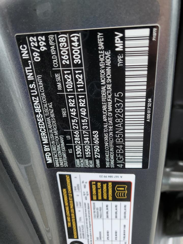 2022 Mercedes-Benz Gle 350 VIN: 4JGFB4JB5NA828375 Lot: 56582465