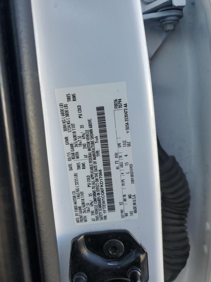 2015 Ford F150 Supercrew VIN: 1FTEW1CG6FKD17068 Lot: 56989975