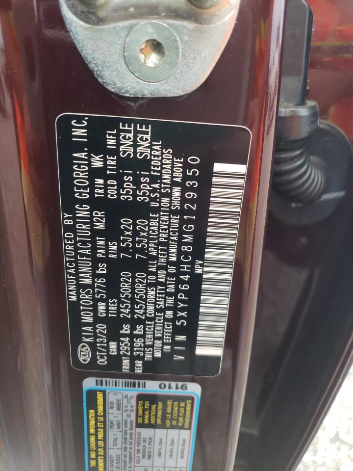 2021 Kia Telluride S VIN: 5XYP64HC8MG129350 Lot: 58854645