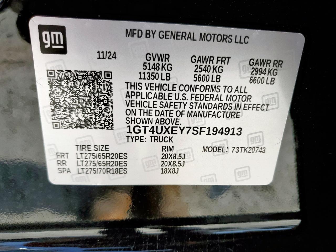 2025 GMC Sierra K2500 Denali Ultimate VIN: 1GT4UXEY7SF194913 Lot: 56927885
