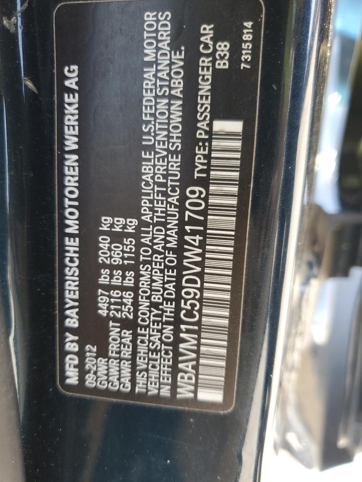 2013 BMW X1 Sdrive28I VIN: WBAVM1C59DVW41709 Lot: 57316485