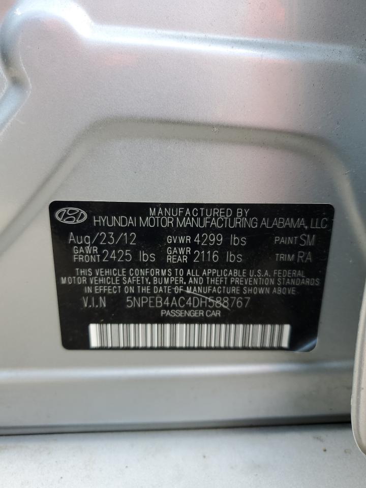 2013 Hyundai Sonata Gls VIN: 5NPEB4AC4DH588767 Lot: 56800375