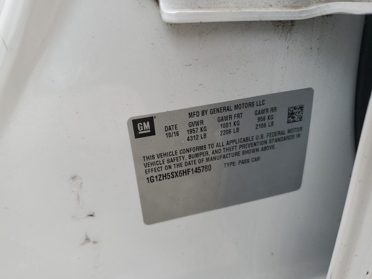 2017 Chevrolet Malibu Premier VIN: 1G1ZH5SX6HF145780 Lot: 58078995