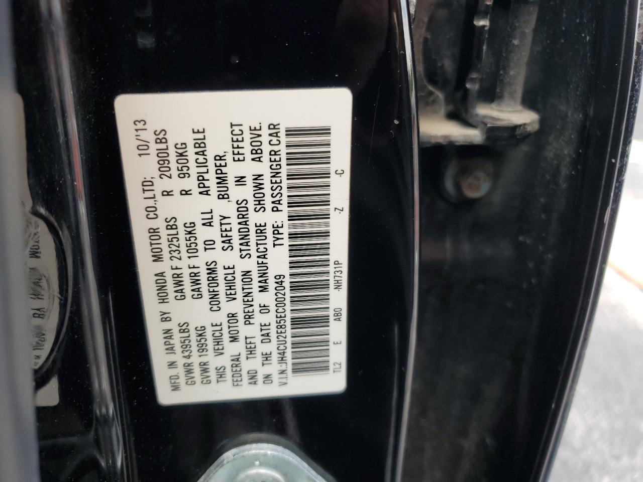 2014 Acura Tsx Se VIN: JH4CU2E85EC002049 Lot: 57068245