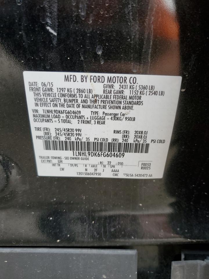2015 Lincoln Mks VIN: 1LNHL9DK6FG604609 Lot: 56243135