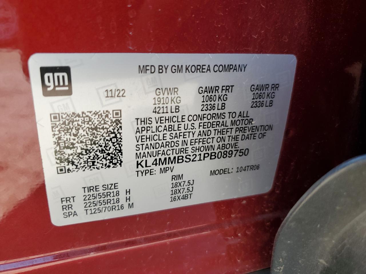 2023 Buick Encore Gx Preferred VIN: KL4MMBS21PB089750 Lot: 56990765