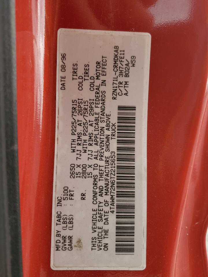 1996 Toyota Tacoma Xtracab VIN: 4TAWM72N6TZ215653 Lot: 56918585