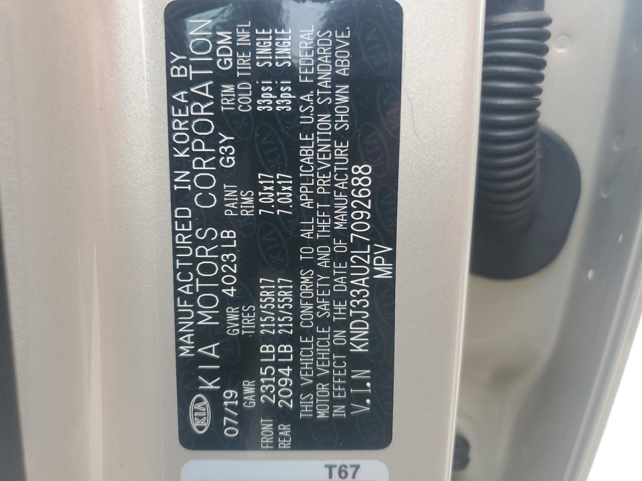 2020 Kia Soul Ex VIN: KNDJ33AU2L7092688 Lot: 56712385