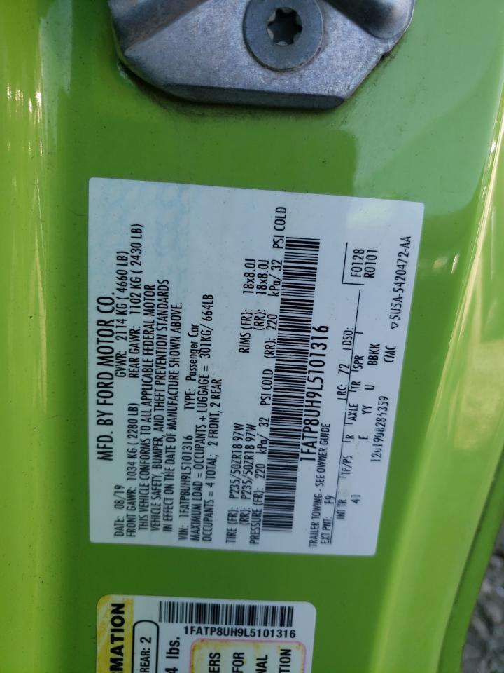 2020 Ford Mustang VIN: 1FATP8UH9L5101316 Lot: 56890635