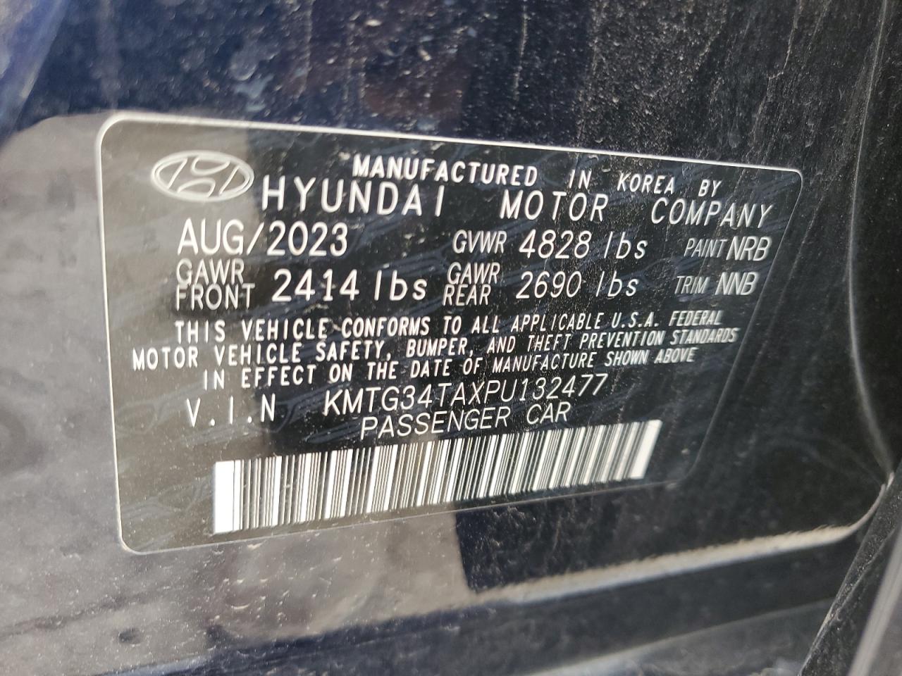 2023 Genesis G70 Base VIN: KMTG34TAXPU132477 Lot: 58174585
