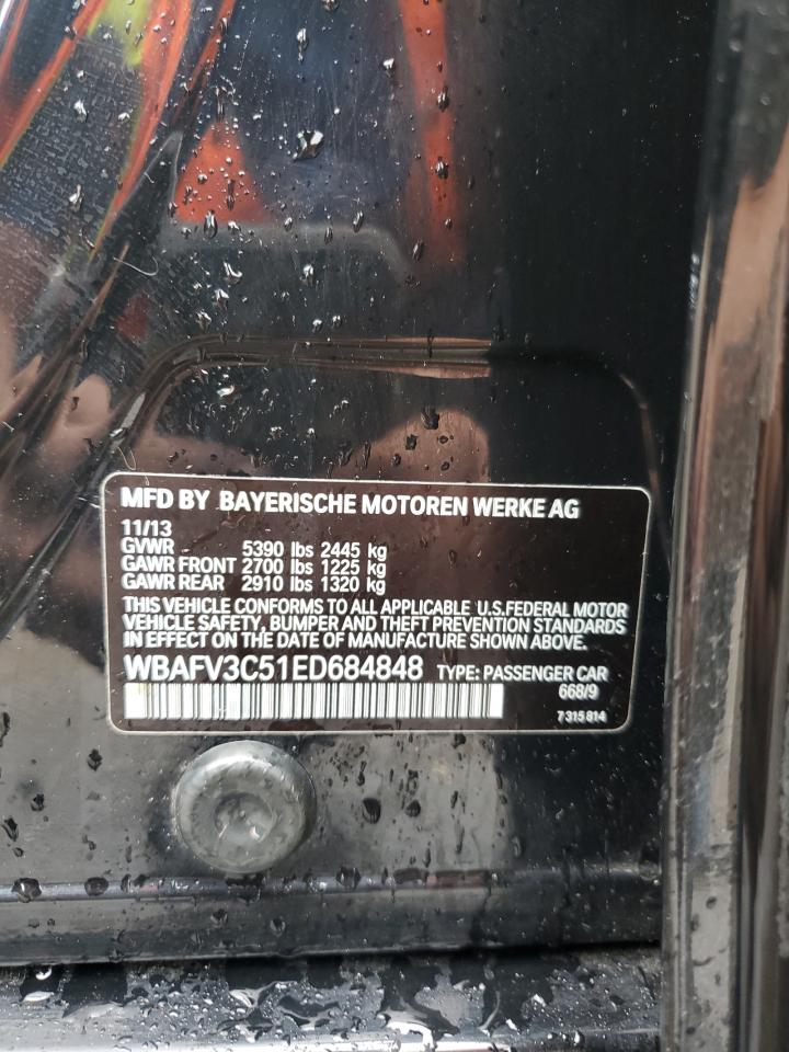 2014 BMW 535 D xDrive VIN: WBAFV3C51ED684848 Lot: 57062985