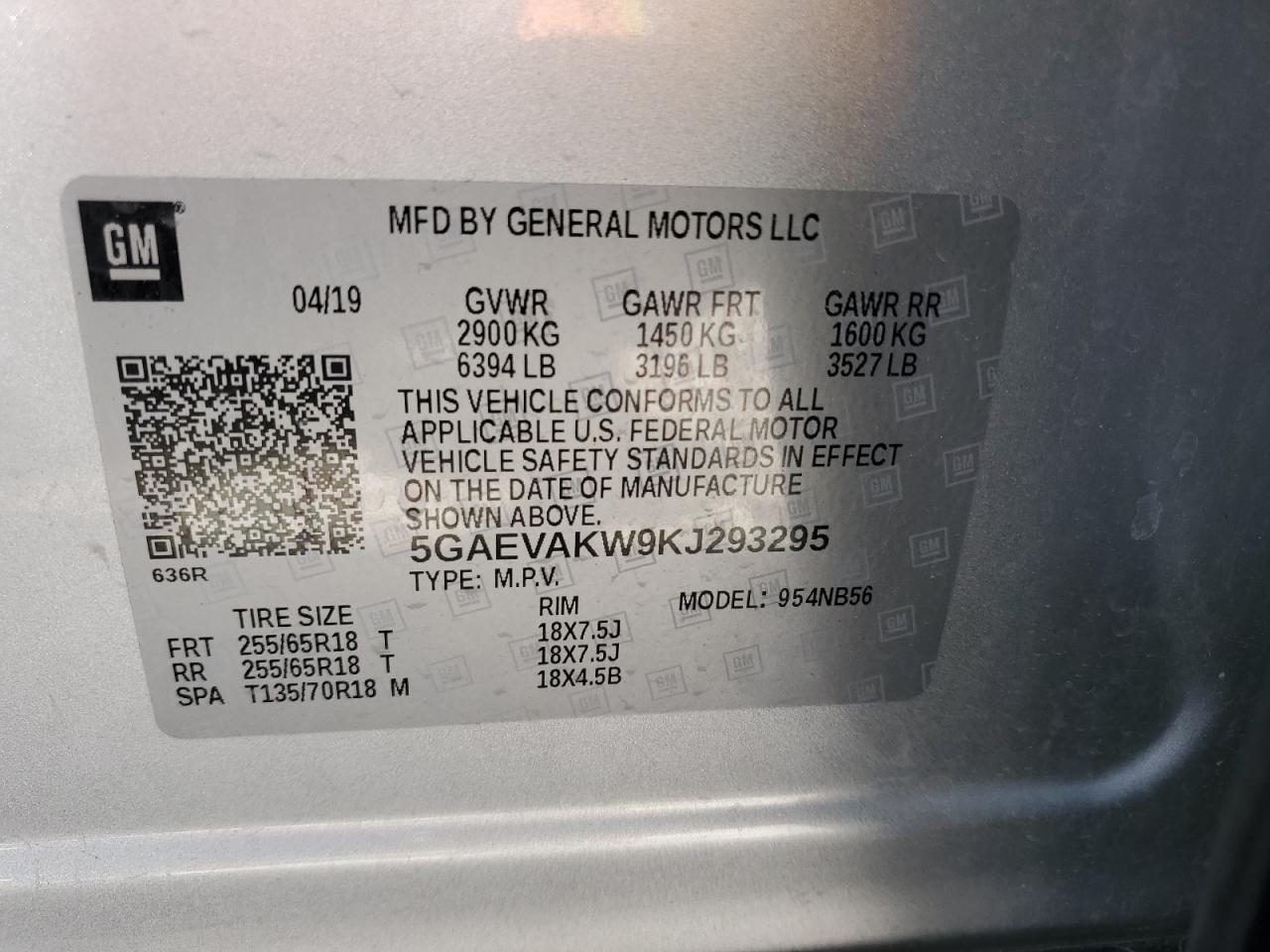 2019 Buick Enclave Essence VIN: 5GAEVAKW9KJ293295 Lot: 56782605