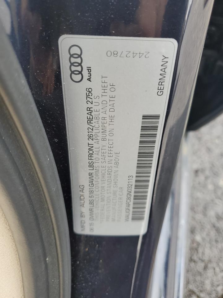 2016 Audi A6 Premium Plus VIN: WAUGFAFC8GN032113 Lot: 57157475