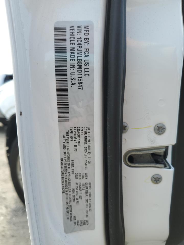 2021 Jeep Cherokee Latitude Plus VIN: 1C4PJMLB8MD115847 Lot: 56685555