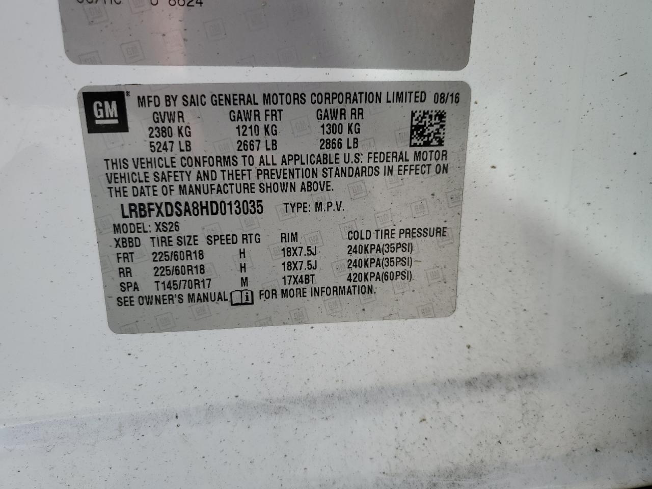 2017 Buick Envision Essence VIN: LRBFXDSA8HD013035 Lot: 57889705