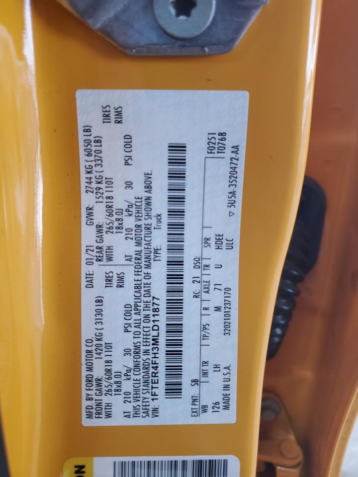 2021 Ford Ranger Xl VIN: 1FTER4FH3MLD11877 Lot: 56685675