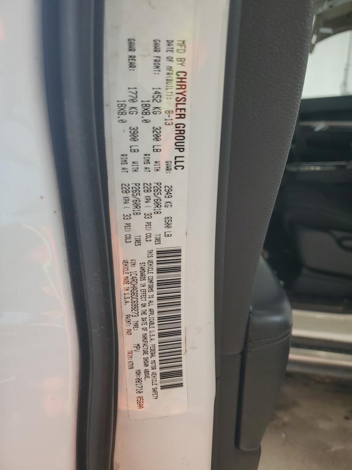 2013 Dodge Durango Sxt VIN: 1C4RDHAG6DC699273 Lot: 56561275