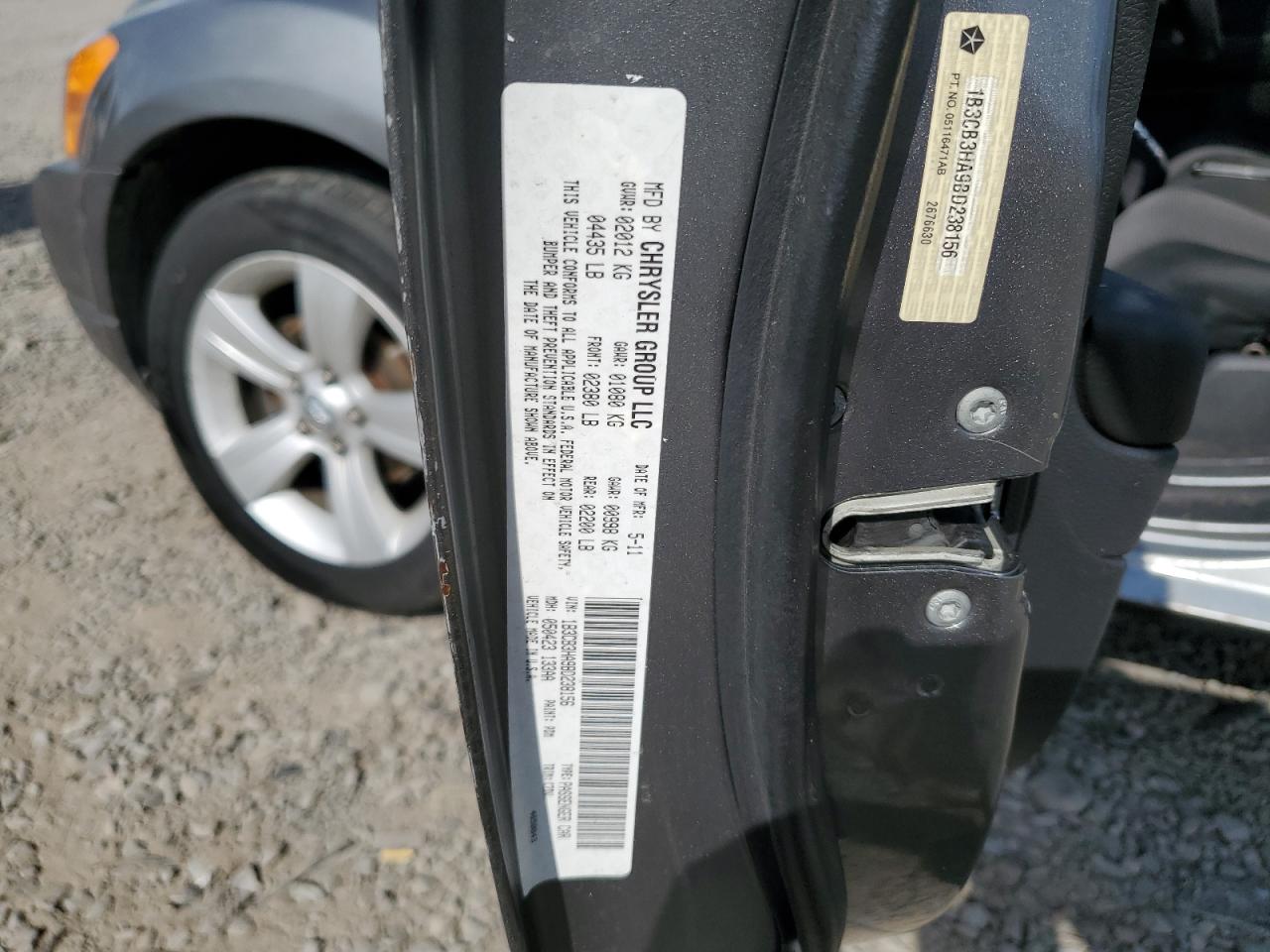 2011 Dodge Caliber Mainstreet VIN: 1B3CB3HA9BD238156 Lot: 55260545