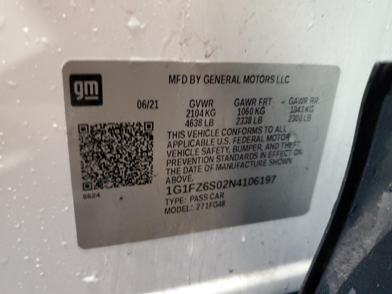2022 Chevrolet Bolt Euv Premier VIN: 1G1FZ6S02N4106197 Lot: 57077565