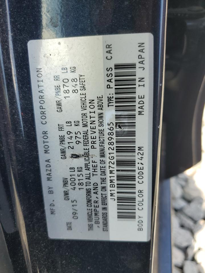2016 Mazda 3 Touring VIN: JM1BM1M72G1289865 Lot: 56832355
