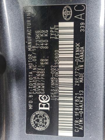 2019 TOYOTA COROLLA L