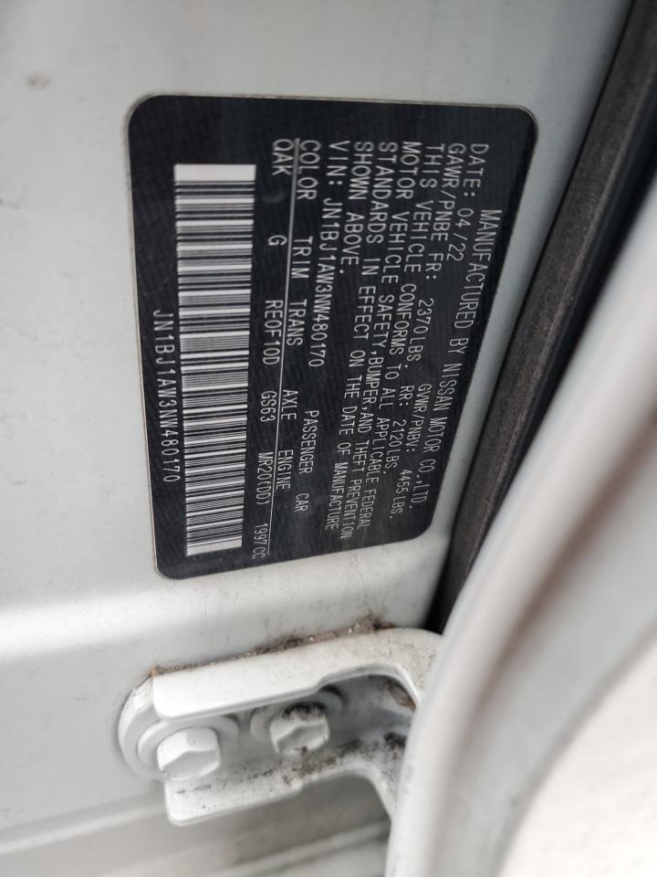2022 Nissan Rogue Sport S VIN: JN1BJ1AW3NW480170 Lot: 57870065