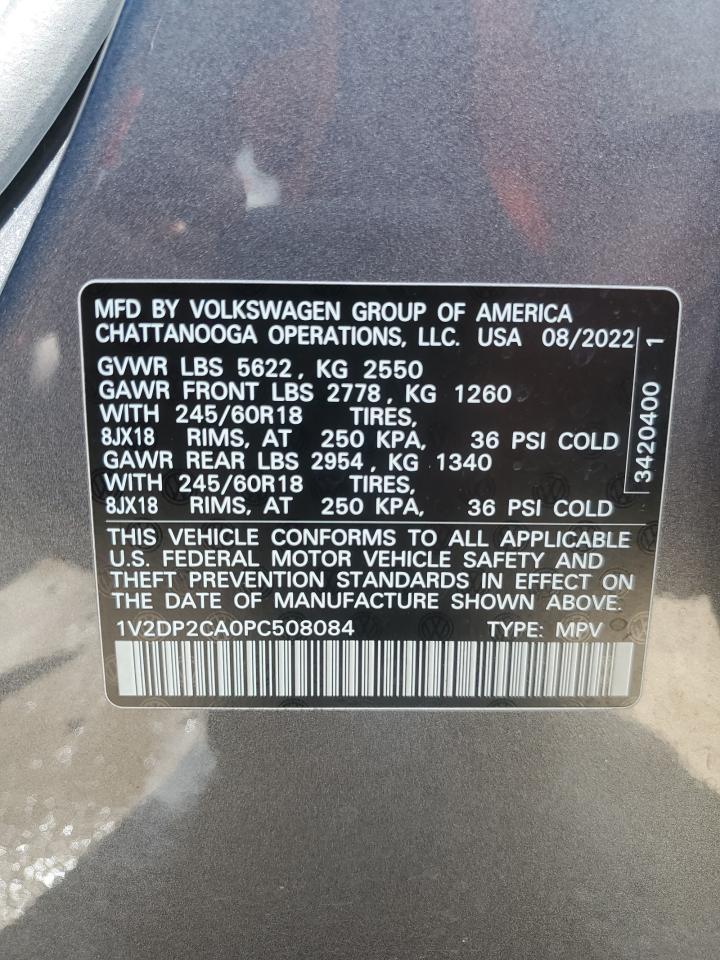 2023 Volkswagen Atlas Se VIN: 1V2DP2CA0PC508084 Lot: 56982125